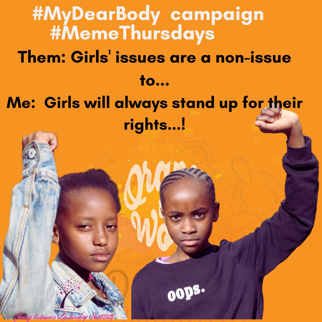 ywli_info's tweet photo. In today's #MemeThursday
Empowering girls to assertively stand up for their rights fosters a sense of self-efficacy and resilience. 

#MyDearBody #16DaysOfActivism @woman_kind  @awdf01 @ajws @UAFAfrica https://t.co/ROGi2P1nW0