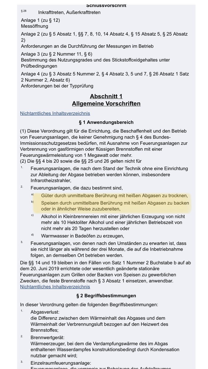 hammer_carsten's tweet photo. @MartinReich5 Wenn „Speisen durch unmittelbare Berührung mit heißen Abgasen“ gebacken oder in ähnlicher Weise zubereitet werden gelten die Grenzwerte auch nicht. Das ist bei einigen Restaurants mit Holzkohleofen der Fall. https://t.co/DzsWfqDxbu