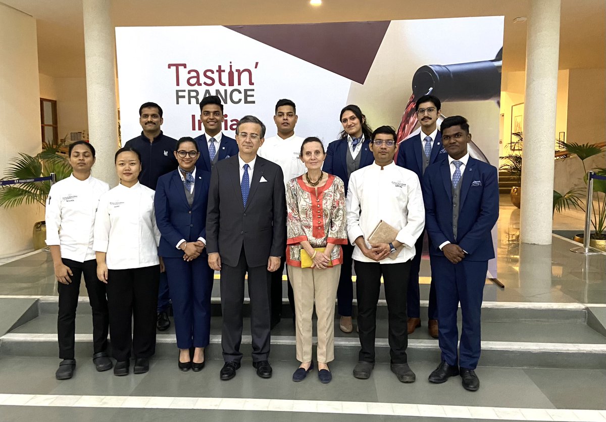 Taking Indo-French ties to new heights at Tastin’France! 🇫🇷 Our students played a key role in the service design, creating memorable experiences for Ambassador Thierry Mathou and industry leaders. Immersive learning at its best! #IndoFrenchRelations #TastinFrance <a href="/FranceinIndia/">French Embassy in India 🇫🇷🇪🇺</a>
