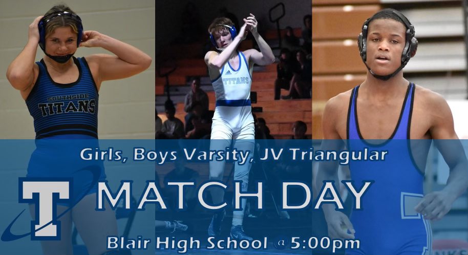 pls_wrestling's tweet photo. Your PL South Titan Wrestling season opener is finally here!
Come watch your Boys and Girls Varsity and Boys JV take on Fremont and Blair at Blair High School starting at 5pm.
#actionsspeaklouder
@PLS_activities @PsouthBlackHole https://t.co/OwuE1Elfac