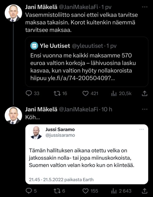 vekuki's tweet photo. @jussisaramo Ei punikkeja talouden hoitoon koskaan, sillä äly ei riitä käsittelemään talous asioita, paitsi jos tarvitsee tehdä uusi maailmanennätys velanotossa, sillä tämän hetkinenkin velka ennätys on kolhoosisi nimissä. https://t.co/Ioj7OmgXLi