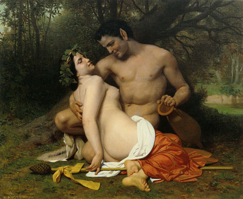 William Adolphe Bouguereau (French, 1825 - 1905): Faune et Bacchante 1861