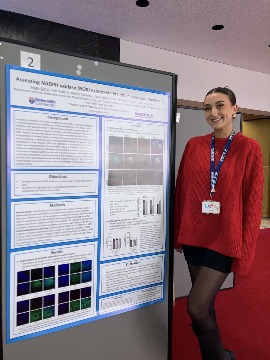 A great day at the NUBI Live conference yesterday! Grateful to have the opportunity to share our findings on NOX expression in immunofluorescent-stained human pancreatic tissue 🔬 #T2D #OxidativeStress