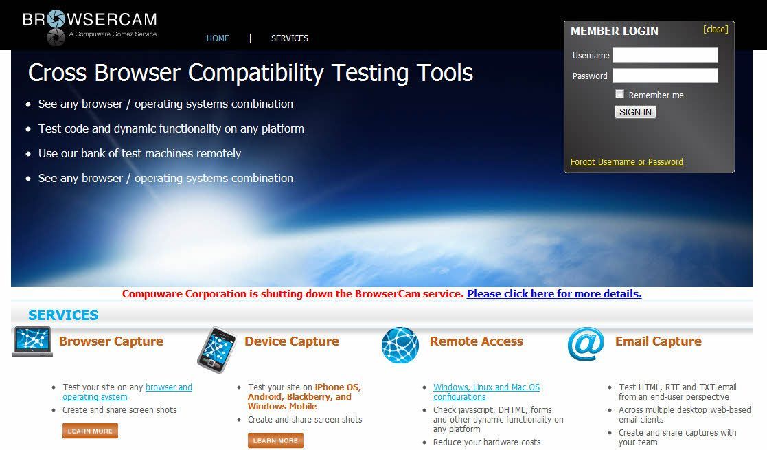 TestingWebSites's tweet image. #ThrowbackThursday the very first Testing Tool added to our directory was...BrowserCam! Unfortunately BrowserCam is no longer around and closed in 2013, anyone remember using it? buff.ly/46ya2xs #BrowserCam #browsertesting