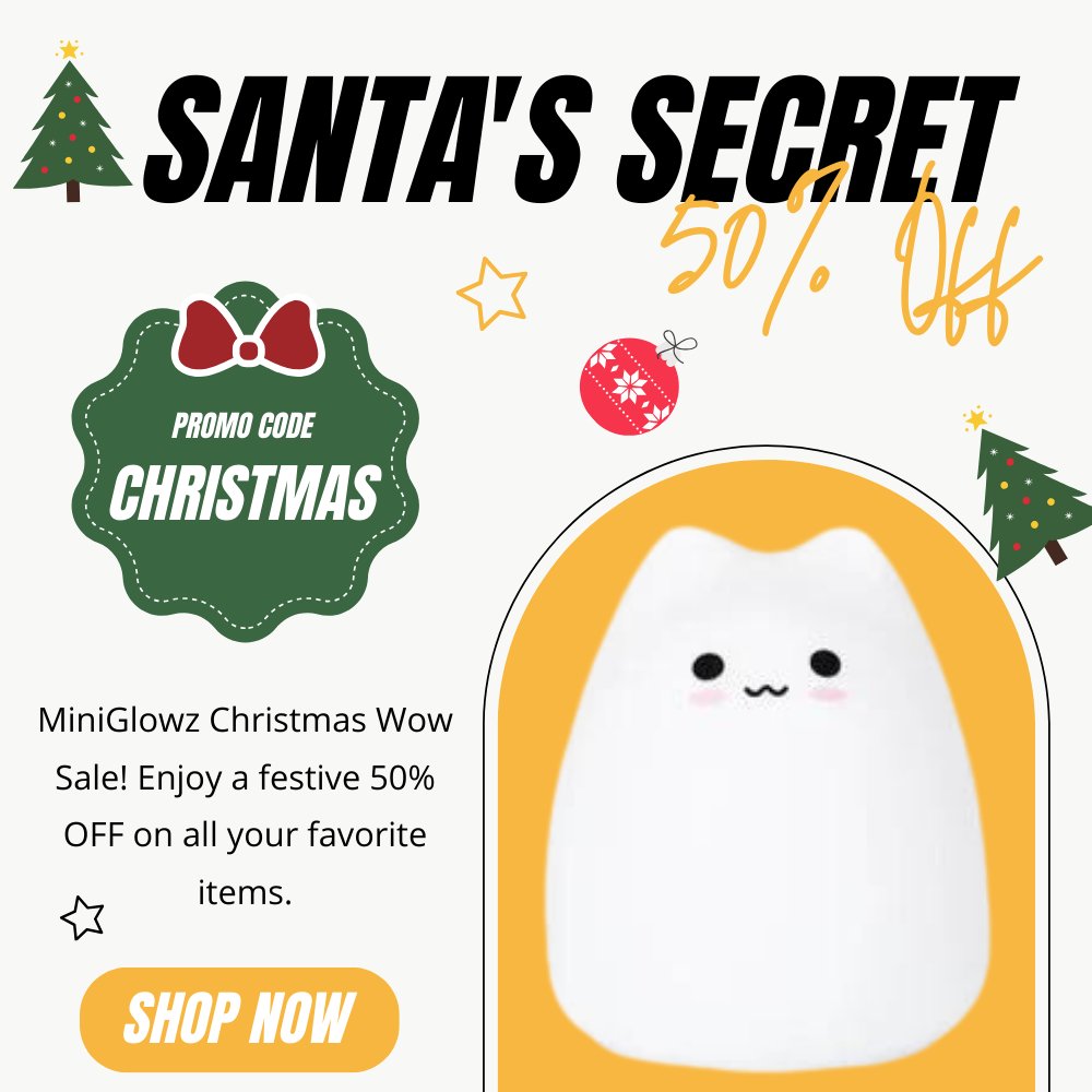 MiniGlowz's tweet photo. Santa's got a secret for you!

Dive into our Christmas Wow Sale with a whopping 50% OFF on all your favourites. Hurry, use code 'CHRISTMAS' and make your holiday glow extra bright!

#HolidayJoy #ChristmasDeals #FestiveSavings #SantaApprovedSale #JollyShopping #GlowingChristmas https://t.co/s6n4W6Ibdh