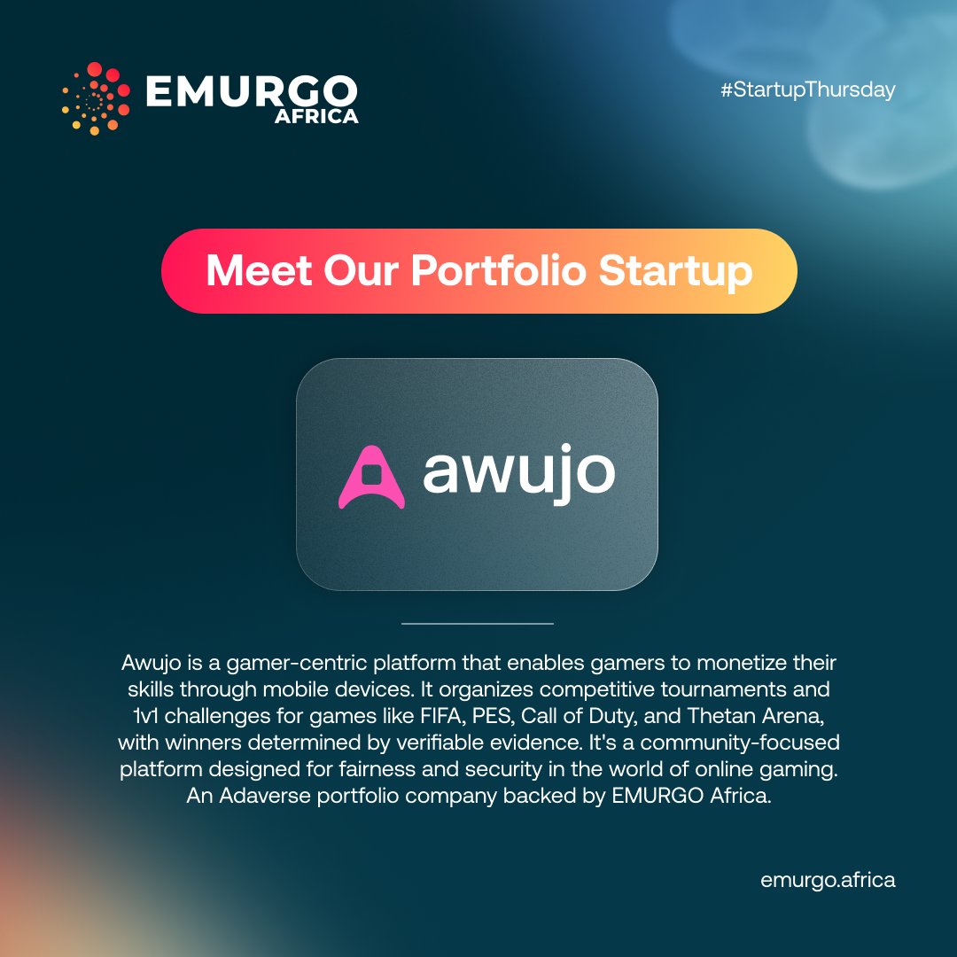 Awujo is a platform designed by and for gamers, aiming to transform the world of competitive online gaming. 

It offers opportunities for gamers to monetize their skills through mobile devices, focusing on fairness and security.

Web3 #StartupThursday