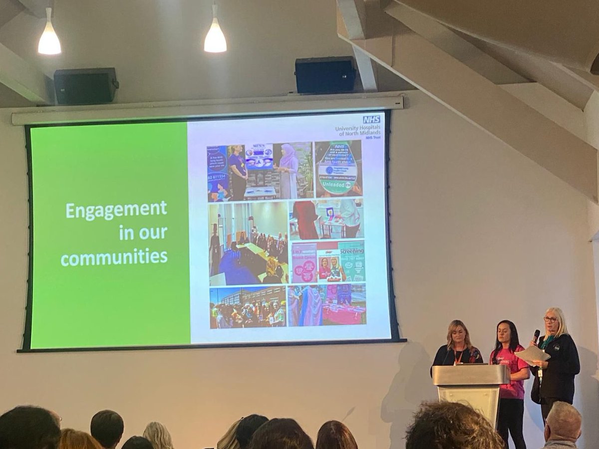 Yesterday the #NHSLungHealthChecks, breast screening and bowel screening <a href="/UHNM_NHS/">UHNM NHS Trust 🏥</a> were invited to present their examples of partnership working in order to reduce health inequality for early diagnosis and screening to the West Midlands HI conference.