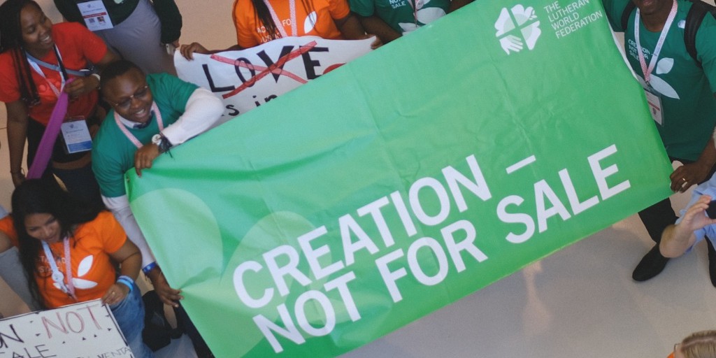 'Together we reaffirm that creation is not for sale. ' 
The Lutheran Communion reaffirmed the urgent call to respond to the climate emergency in the Thirteenth #LWFAssembly message. Today, young LWF delegates join the COP28 to advocate for climate justice.  #CreationNotforSale