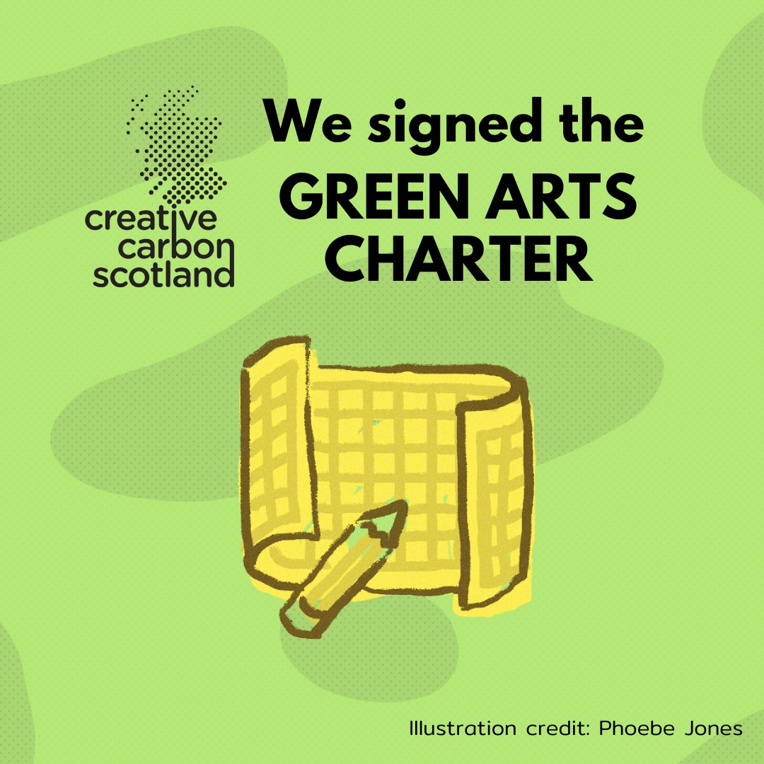 We’ve signed the @CCScotland Green Arts Charter, a collaborative charter designed for and by cultural organisations within the Green Arts Initiative. Sign up here creativecarbonscotland.com/green-arts-ini… #GreenArtsCharter #ClimateNeedsCulture #ClimateAction #GreenArtsInitative
