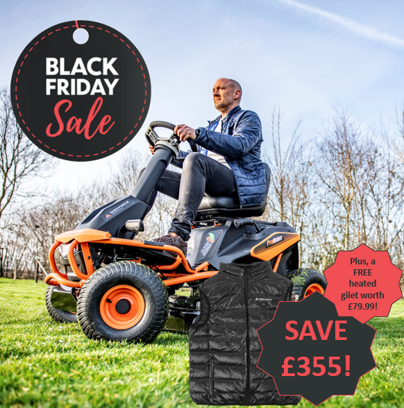 To finish our Black Friday sales, for one week only, save 10% - £355 on the ProRider Ride on Lawnmower, usually £3'599 and get a FREE heated gilet worth £79! Use code PRORIDE at the checkout: yardforce.eu/uk/product/pro… #rideon #lawnmower #cordless #blackfriday