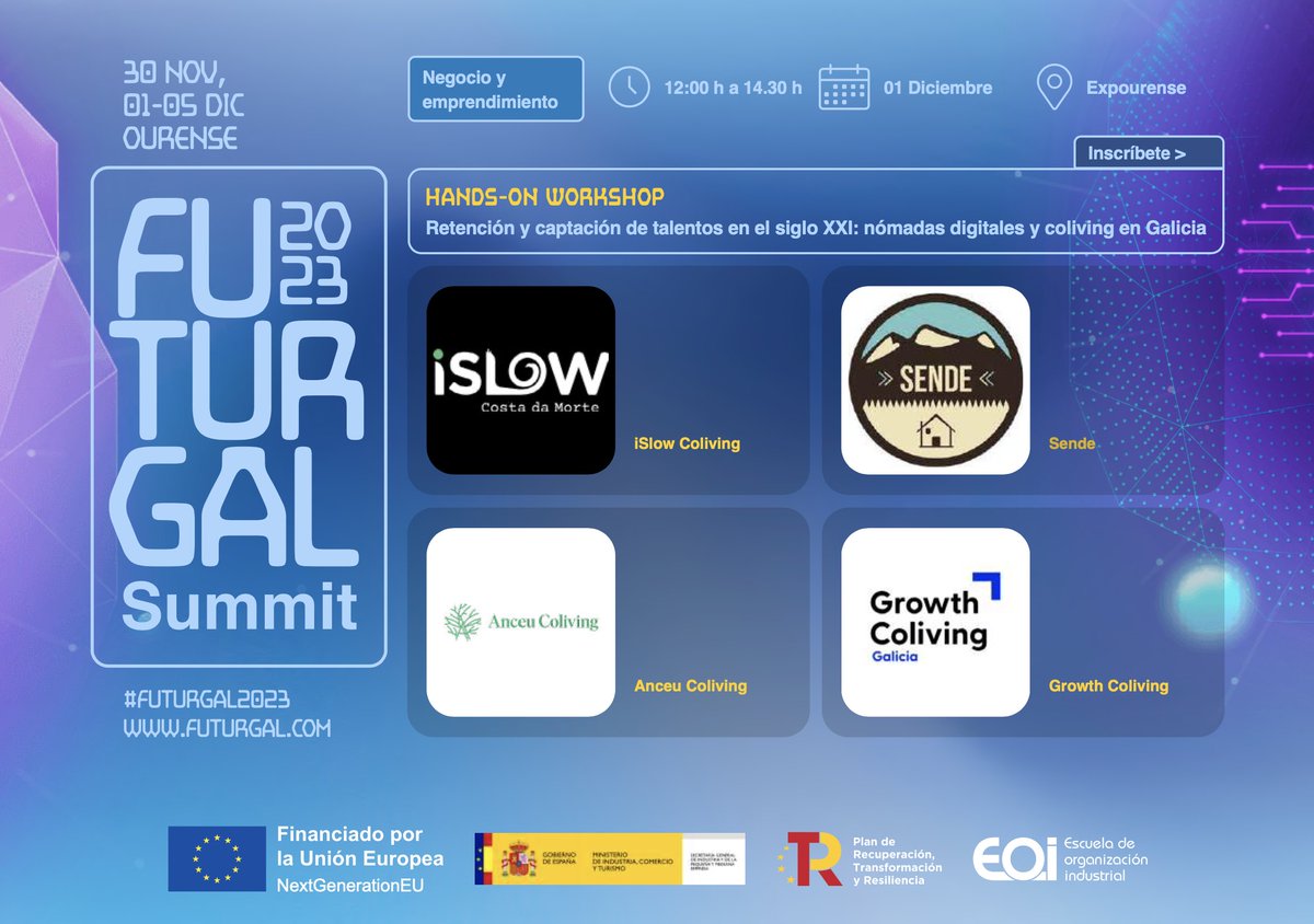 Retención y captación de talentos en el siglo XXI: nómadas digitales y coliving en Galicia 🤝

🗯️ <a href="/iSlowColiving/">iSlow Coliving</a>, <a href="/senderiz/">Sende</a>, <a href="/AnceuColiving/">Anceu Coliving</a> y #GrowthColiving.