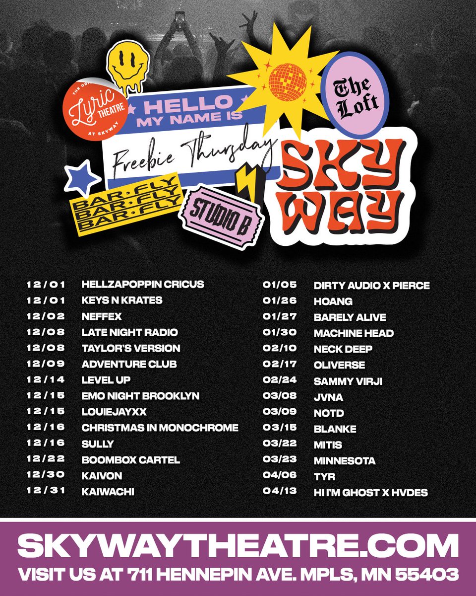 🎫 FREEBIE THURSDAY 🎫

Enter to win a pair of tickets to any of the shows listed above! All you have to do is.... 
1. LIKE this post! 
2. RT this post! 
3. COMMENT below with the show you want to attend + tag a friend!

Visit our other socials for more chances to enter!