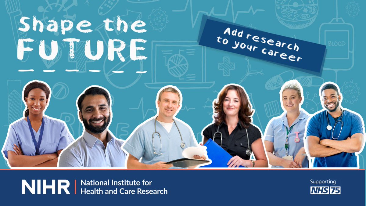 Could you #ShapeTheFuture by adding health research to your career? There are many ways to get involved and the NIHR is here to support you along the way. Find out more: nihr.ac.uk/explore-nihr/c… #NHS75