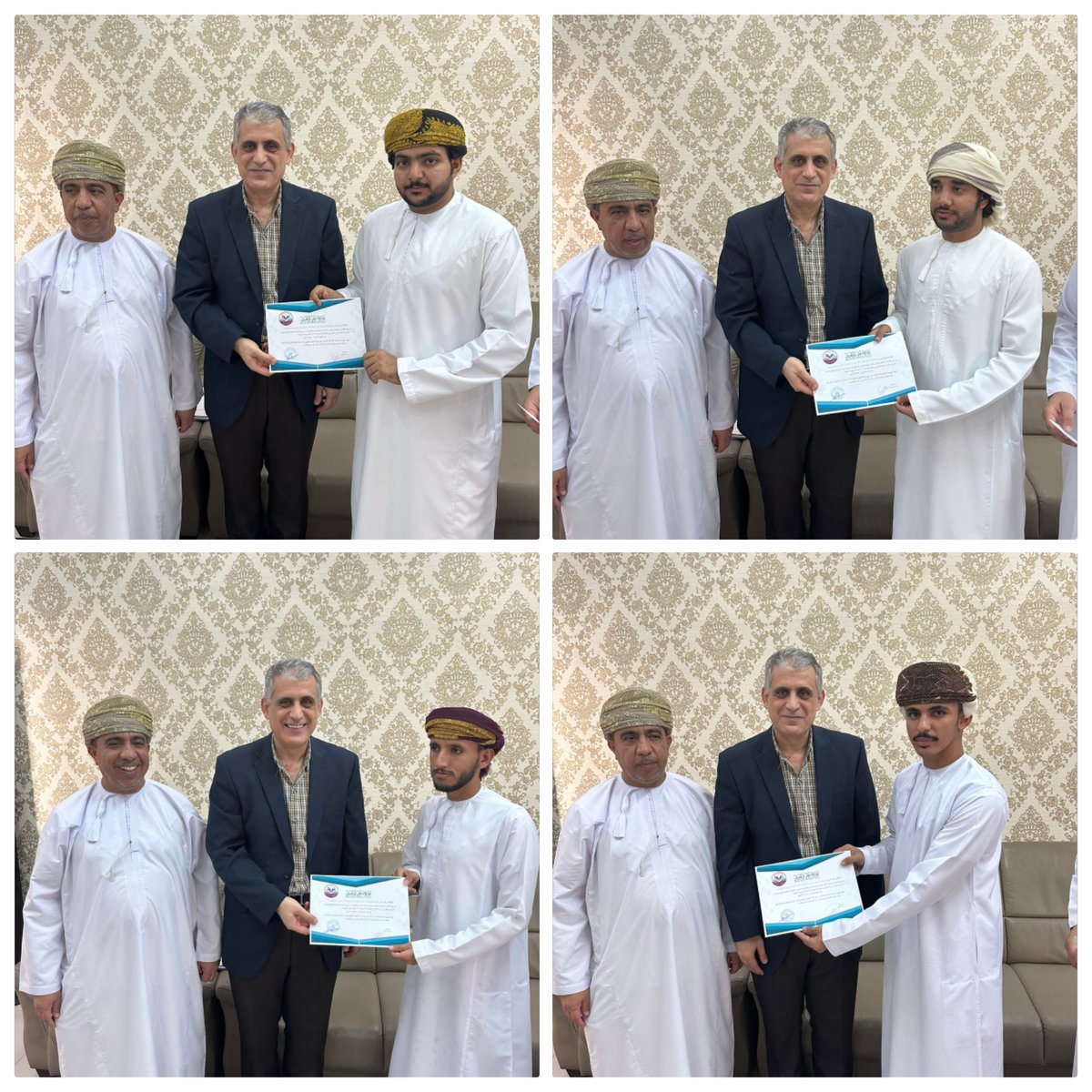 لفتة طيبة من إدارة مدرسة الشيخ عبدالله بن بشير في ولاية صحار، بتكريم الطلبة المتدربين ضمن مقرر التربية العملية في جامعة صحار،
كل الشكر لطلبتنا على الصورة الطيبة التي ظهروا بها، وللمدرسة المتميزة على حسن التعاون والمتابعة،،،