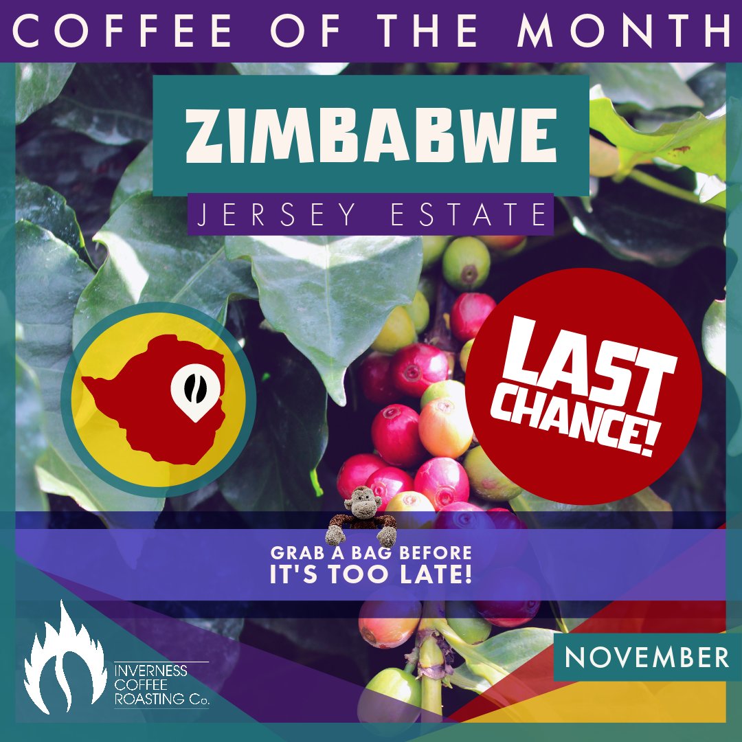 With November almost over, this is your last chance to grab a bag of this month's Coffee of the Month from the Jersey Estate in Zimbabwe ☕️

invernesscoffeeroasting.co.uk/collections/co…

#invernesscoffeeroastingco #coffeeroasters #coffeeshop #onlinecoffee #strongroast #zimbabwe #jerseyestate