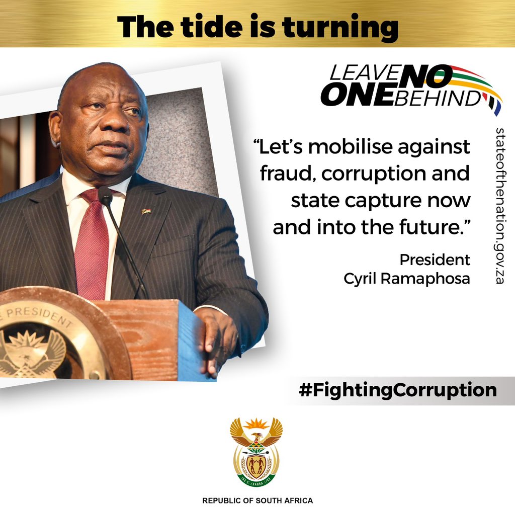 President@CyrilRamaphosa calls on all sectors of our society to mobilise against fraud, corruption and state capture now and into the future. 

bit.ly/47xpL1j

#FightingCorruption