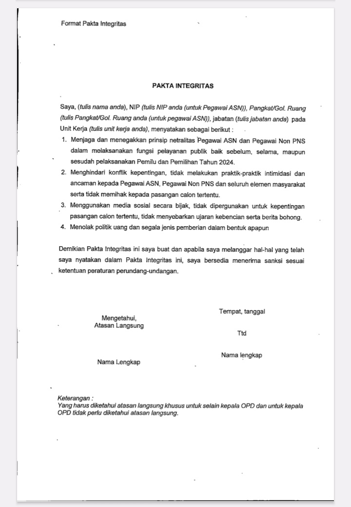 BREAKING!!
Akibat terbongkar dan viral aksi2 mobilisasi ASN Boyolali agar tidak netral kini Pemkab Boyolali menyuruh para ASN-nya utk menandatangani pakta integritas netralitas ASN. 
Yuk cuci tangan sampe lecet!