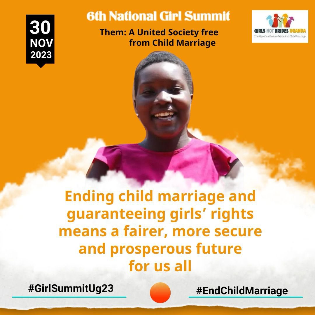 A united society
that nurtures equality and opportunity couldn't thrive with such
practices prevailing.  @GirlsNotBrides 
#EndChildMarriage
#GirlSummitUg