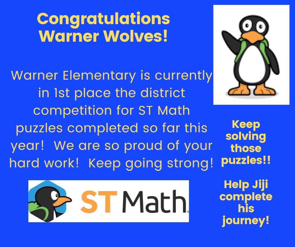 We are so proud of our students and all their hard work to put Warner at #1! Keep it up Wolves!