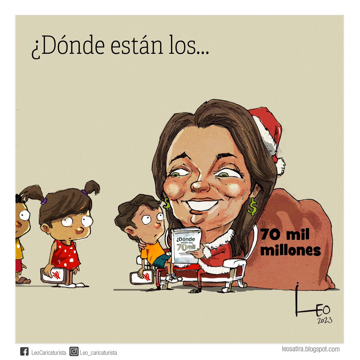 ¿Dónde están los…

#70MilMillones #KarenAbudinem #abudinem #MinTic #CentrosPoblados #Corrupción #Niños #Conectividad #Internet #Libro #Leo #LeoSátira #CaricaturaDeOpinión #caricaturapolítica #CuentoDeNavidad