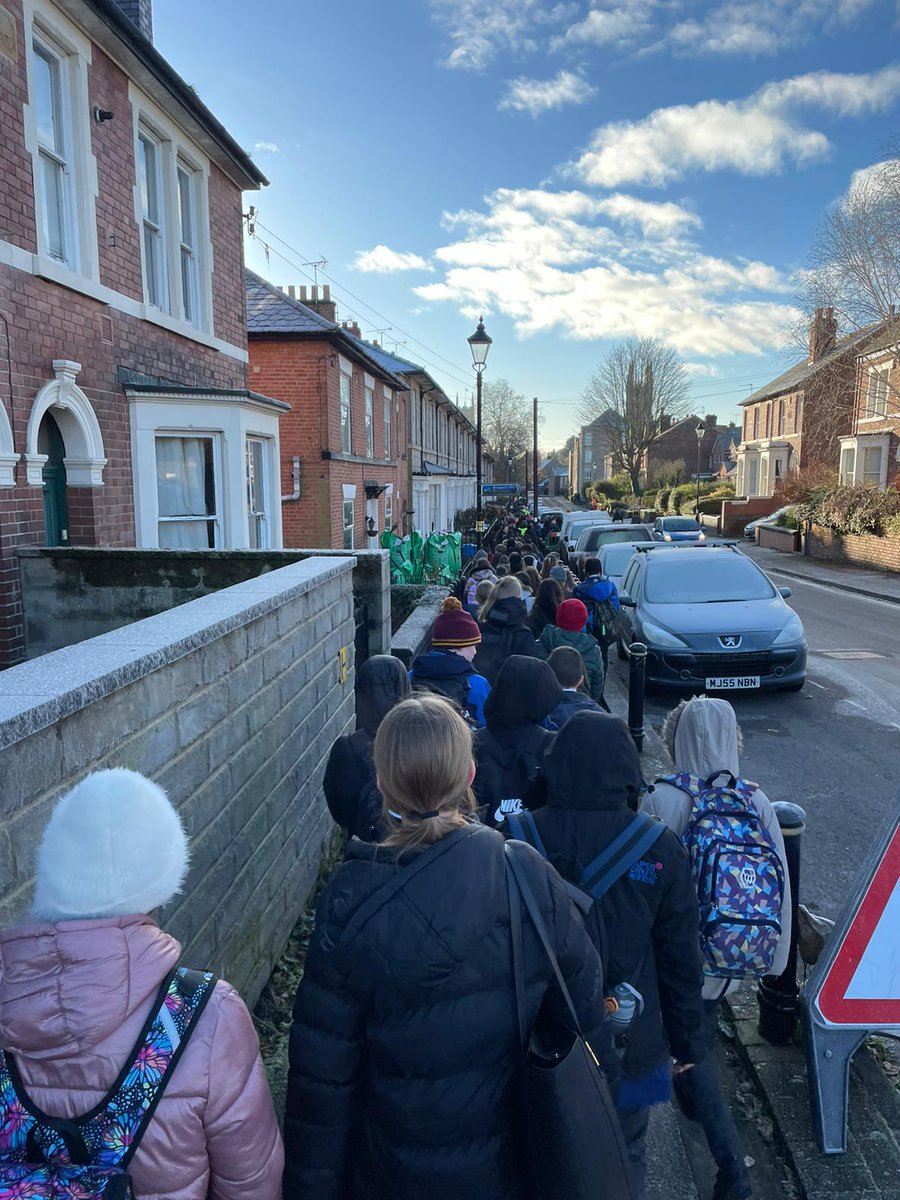 StBenTeamOrange's tweet photo. Beautiful day for a walk to @derbytheatre. Fabulous production of Cinderella. 335 very happy Year 7s. #TeamOrange https://t.co/O1px6Adbpu