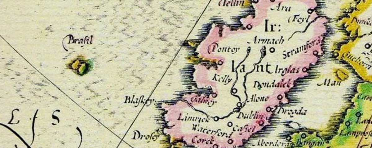 Lipe_Navas's tweet photo. @TerribleMaps Fun fact: Although the word "Brasil" most probably means a reddish wooden tree, there is a theory that says the country is named Brazil after the Irish myth of 'Hy-Brazil', a magical ghost island, home of the pure of heart, to which Saint Brendan would have gone before he died. https://t.co/OOstaXM924