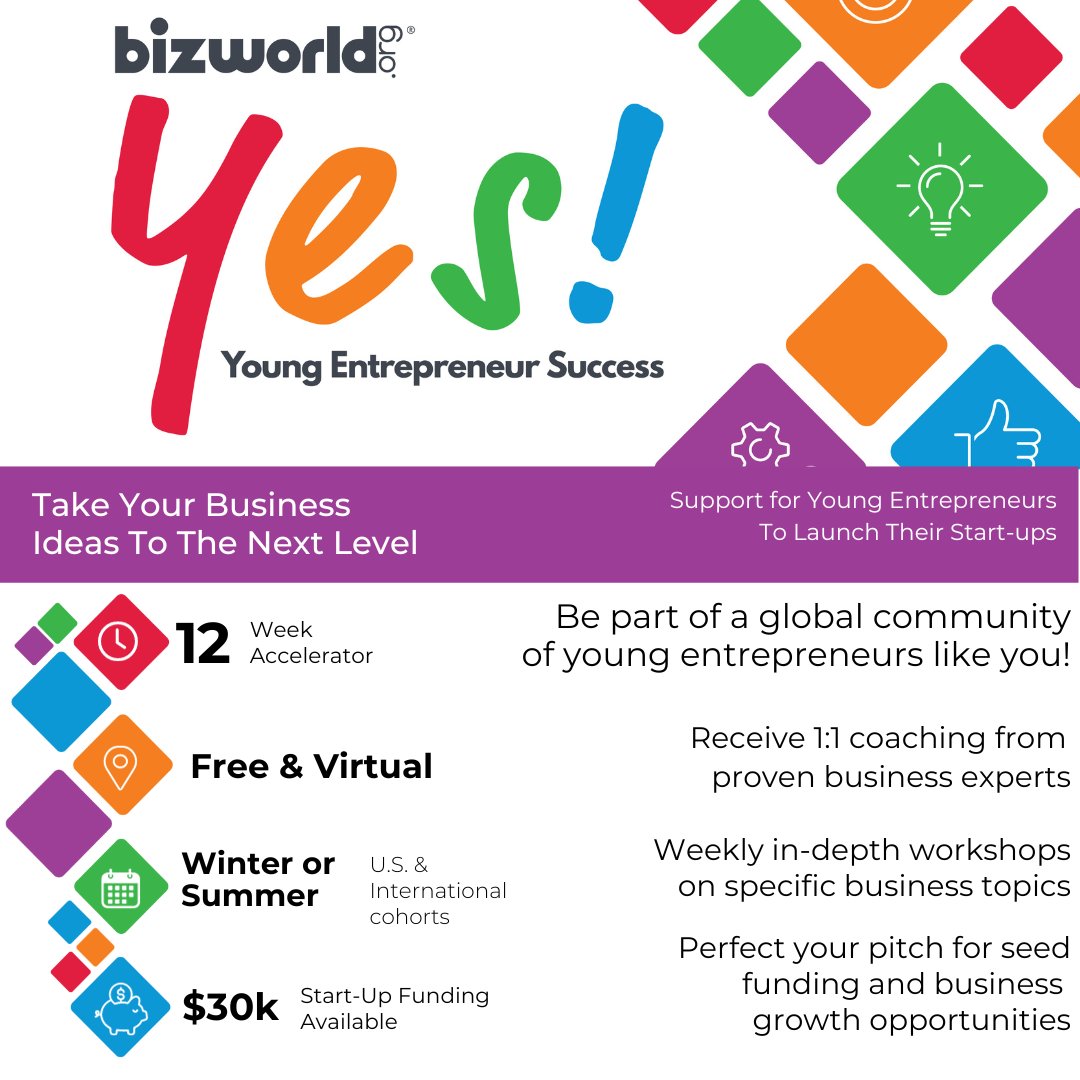 Are you a young entrepreneur? Have you applied for our Young Entrepreneur Success! (YES!) program applications yet? The deadline to apply is today!