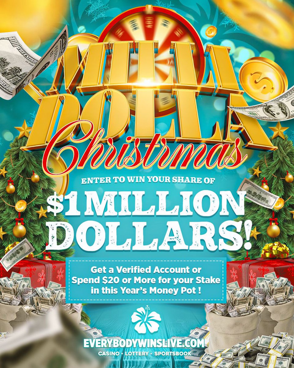 Tis the season for a Milli Dolla giveaway! 🌟🎄

Don’t miss out on your chance to win a share of $1 million this Christmas! 

Spend a minimum of $20* or simply verify your account🎅🏼✨ 

 *terms &amp; conditions apply 
#HolidayMagic #WinBig