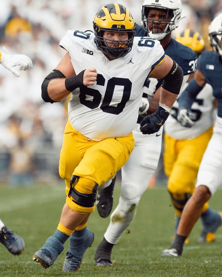 Michigan Center Drake Nugent this season:

〽️ 302 Pass Block Snaps
〽️ Zero Sacks Allowed
〽️ One QB Hit Allowed