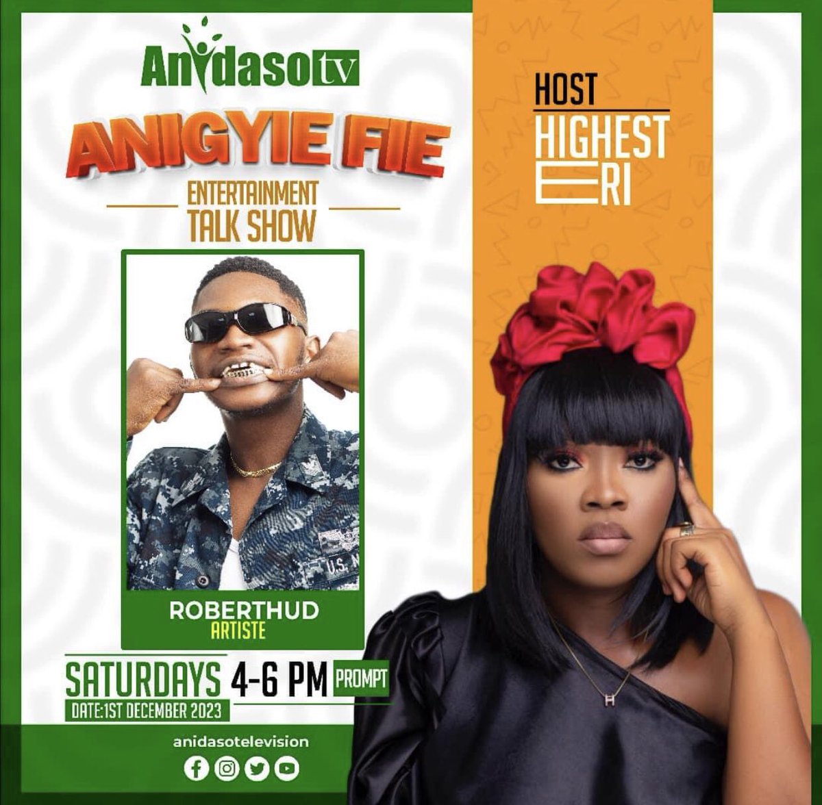 Kwamivi_Hud's tweet image. Don’t miss out my man @Roberthud09 will be live on @Anidaso_TV come Saturday as he discuss #thehudconcert and my forthcoming prooject.
Spread the word let’s goo 🦅
#TeamHudEmbassy