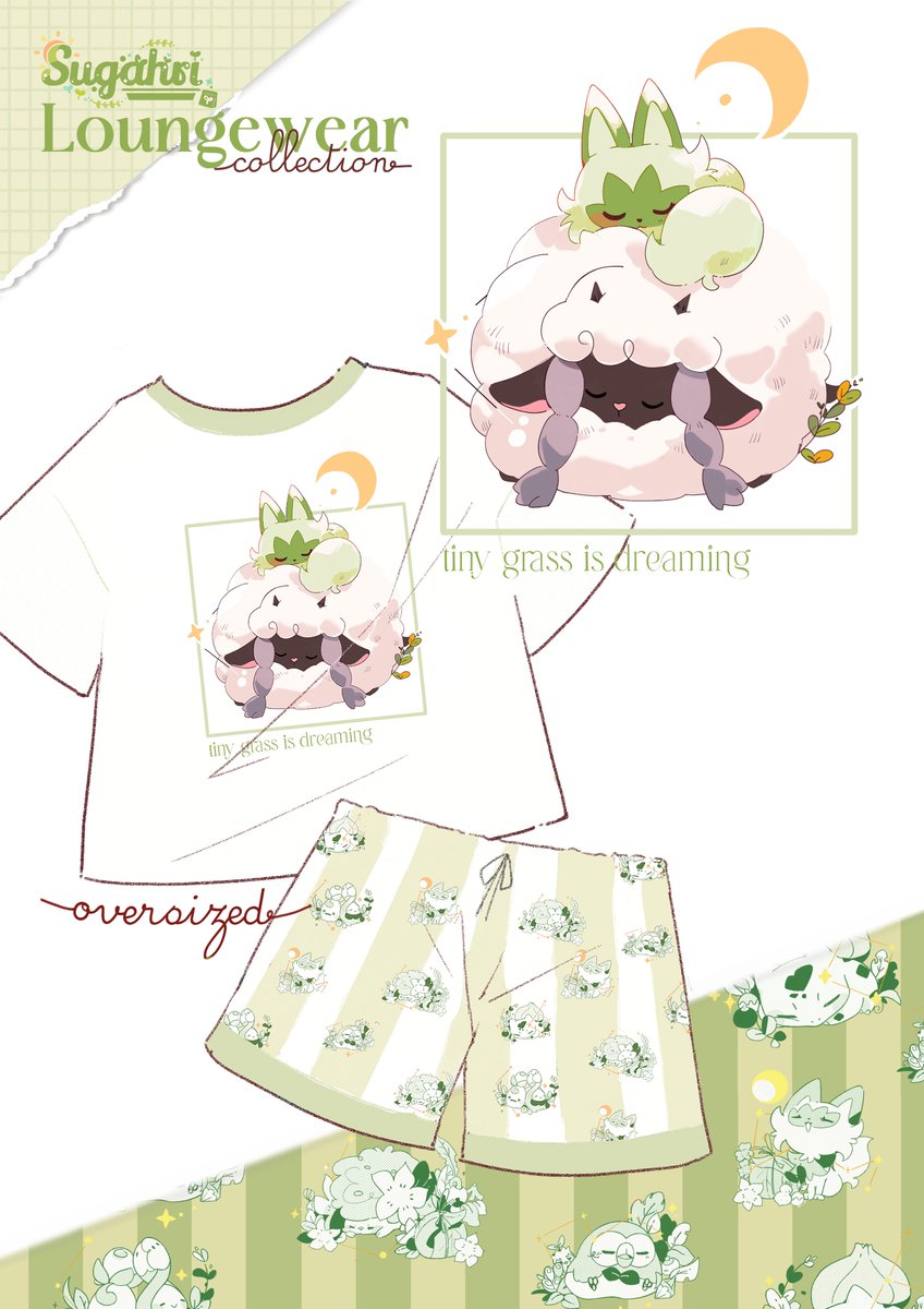 ☀️NEW Interest check!! For the first design of my Pokemon loungewear collection! RT's and sharing is really appreciated❤️🌱