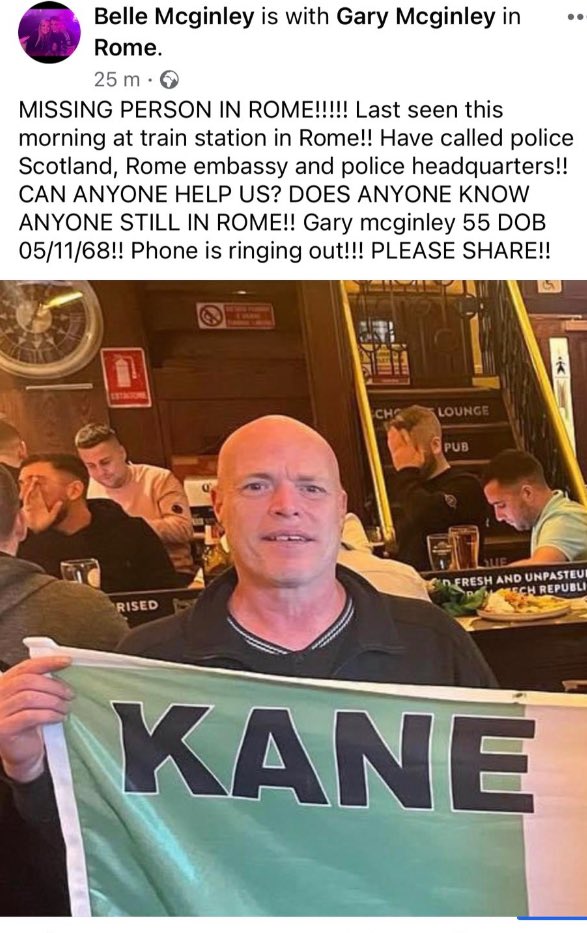 Comon everyone let’s get this shared as far as possible and just think if it was a family member or friend how worried you would be. Hopefully Gary is found safe &amp; well soon 🙏💚