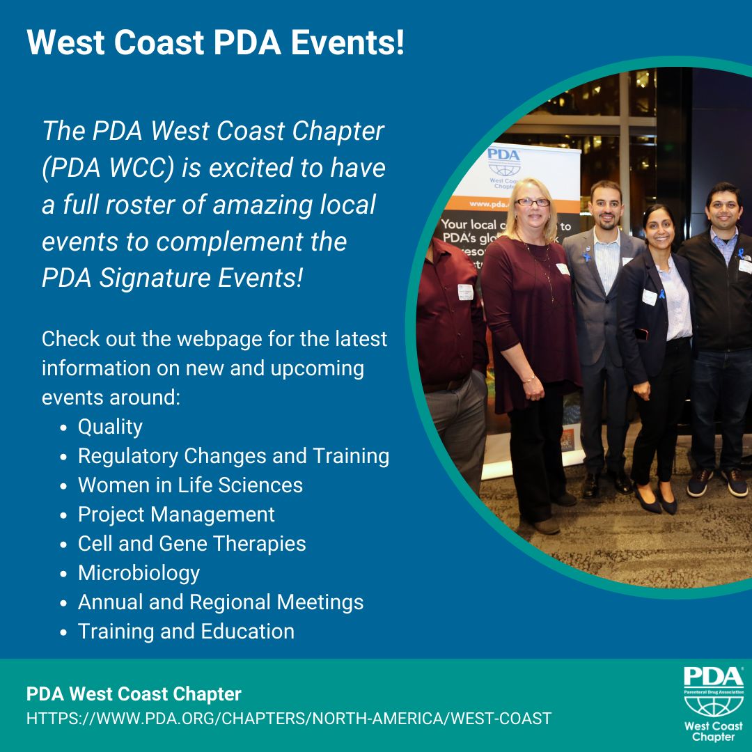 Check out the great events available from the West Coast PDA:

>>  Webinars
>> Signature Events
>> Training and Education

pda.org/chapters/north…

<a href="/PDAonline/">PDA</a>
