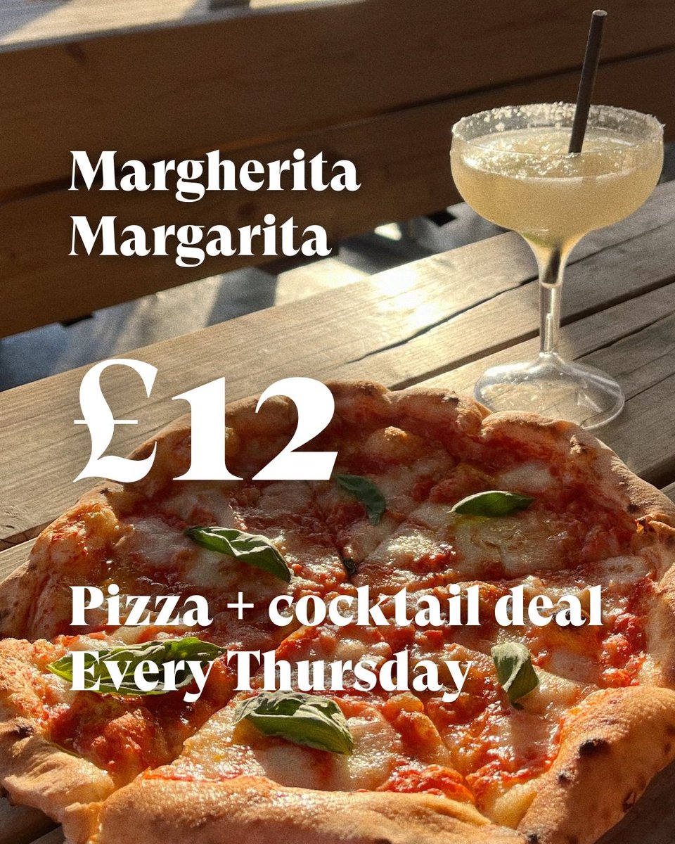 It’s a double marg deal - You can’t argue with that wordplay 🔥🙄

Every Thursday.

Our rooftop pizza is next level!
Neapolitan pizza made with 48 hour fermented dough, topped with seasonal, locally sourced ingredients.

netil360.com/restaurant