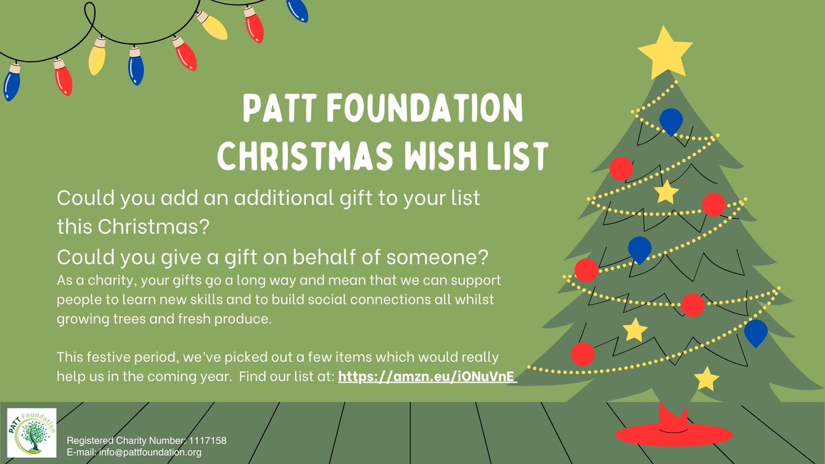 🎄 It’s beginning to look a lot like Christmas🎄

 This festive period, we’ve launched our Christmas Wish List.
 
🎁 Could you add an additional gift to your list this Christmas?

You can find our list by visiting amzn.eu/iONuVnE