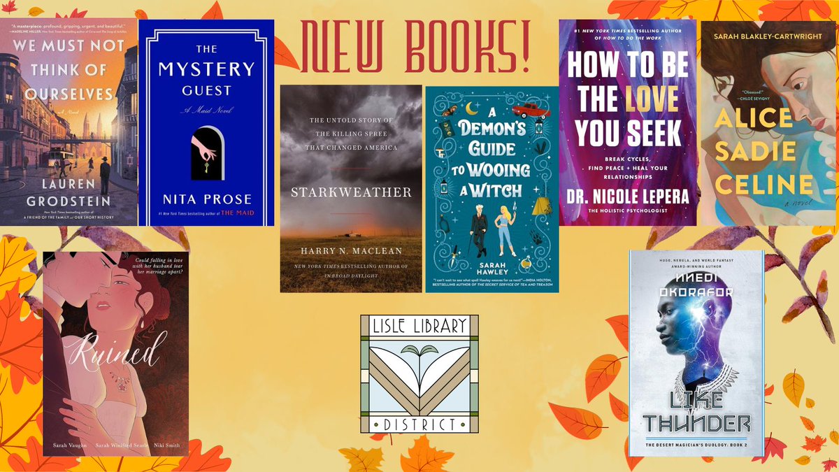 You’ve been waiting, and they’re here! Place a hold on these #NewBooks: bit.ly/3R1J9MX. <a href="/laurengrodstein/">Lauren Grodstein</a> <a href="/NitaProse/">Nita Prose</a> <a href="/HarryNMacLean/">Harry MacLean</a> <a href="/MsSarahHawley/">Sarah Hawley</a> <a href="/Theholisticpsyc/">Dr. Nicole LePera</a> <a href="/sarblakcart/">Sarah Blakley-Cartwright</a> <a href="/sarahvictoriav/">Sarah Vaughn</a> <a href="/Nnedi/">Nnedi Okorafor, PhD🕷️</a>