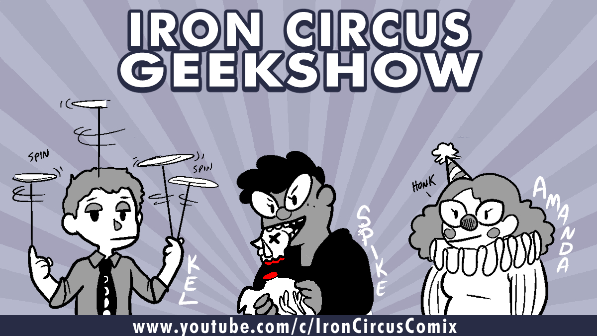 It's Thursday and time for an Iron Circus Geekshow stream! We'll all be drawing comics live tonight at 8pm Central. Watch our PNGtubers on Youtube: youtube.com/live/KIE2-V75C… or, listen while Kel draws on Twitch: twitch.tv/kelmcdonald