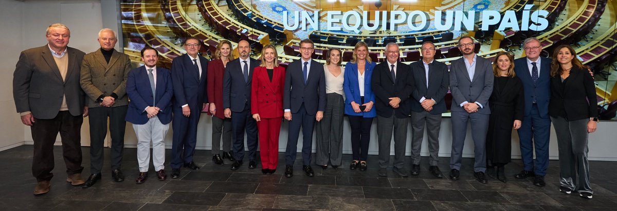 NunezFeijoo's tweet photo. Es un orgullo contar con este equipo en el @Congreso_Es y el @Senadoesp.

Experiencia para una legislatura en la que, desde la primera fuerza de España, realizaremos una oposición firme, crítica e incansable frente a este Gobierno radical entregado al secesionismo. https://t.co/luaHlPlBVJ