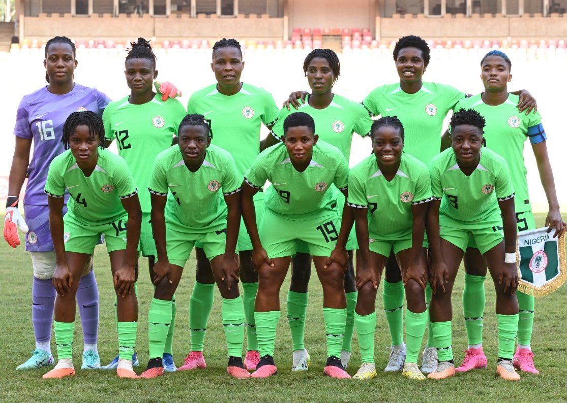 NGfooty's tweet photo. FULL TIME! in Abuja

Nigeria 🇳🇬 5-0 🇨🇻 Cape Verde 

• Uchenna Kanu  ⚽ 7', ⚽ 45'
• Gift Monday ⚽ 25'
• Esther Okoronkwo ⚽ 66', ⚽ 77'

#SoarSuperFalcons #NGFooty #WAFCONQualifiers #NGACAP https://t.co/93sBDyeCPo