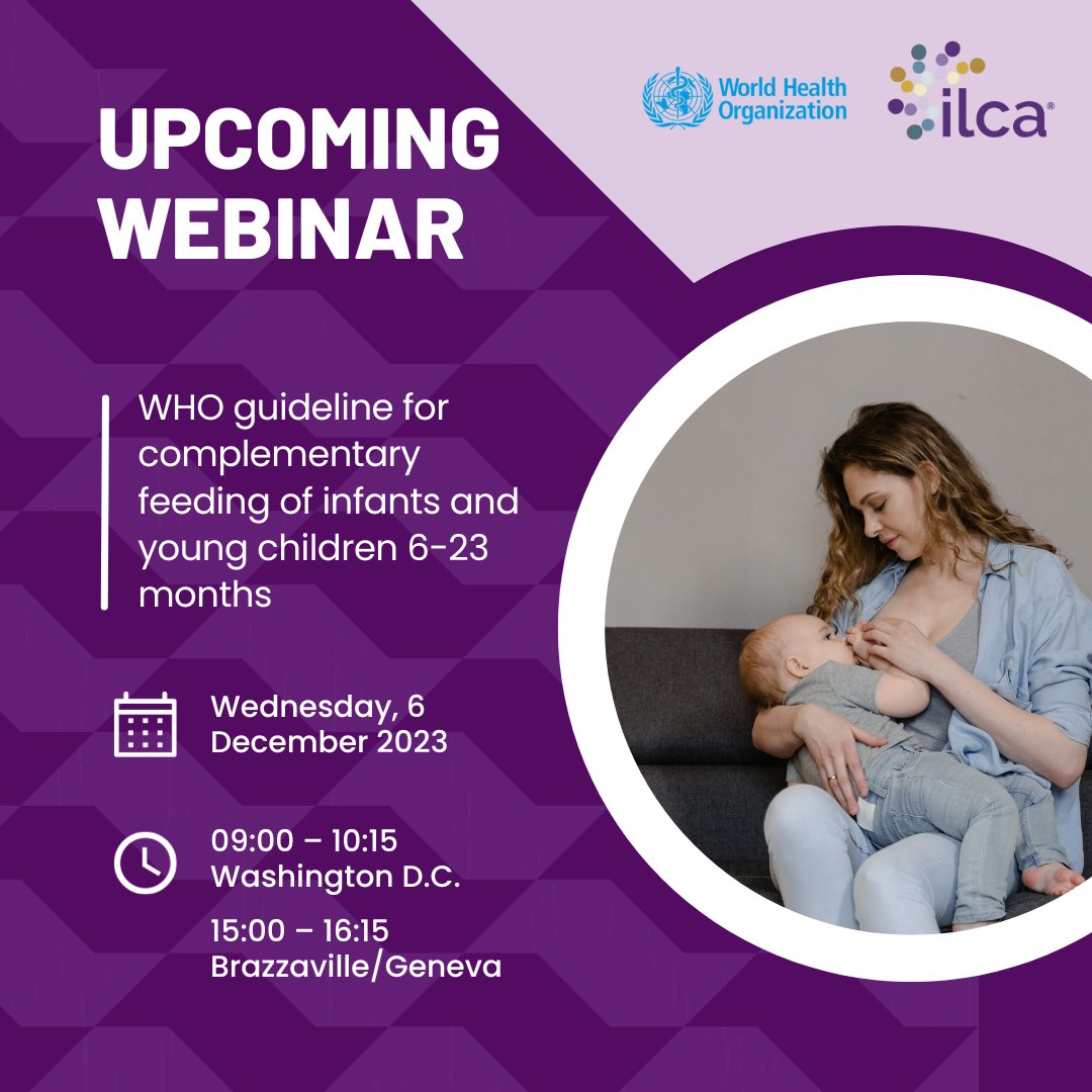 🚨New WHO Webinar: WHO guideline for complementary feeding of infants and young children 6-23 months

Learn more and register now: who.int/news-room/even…