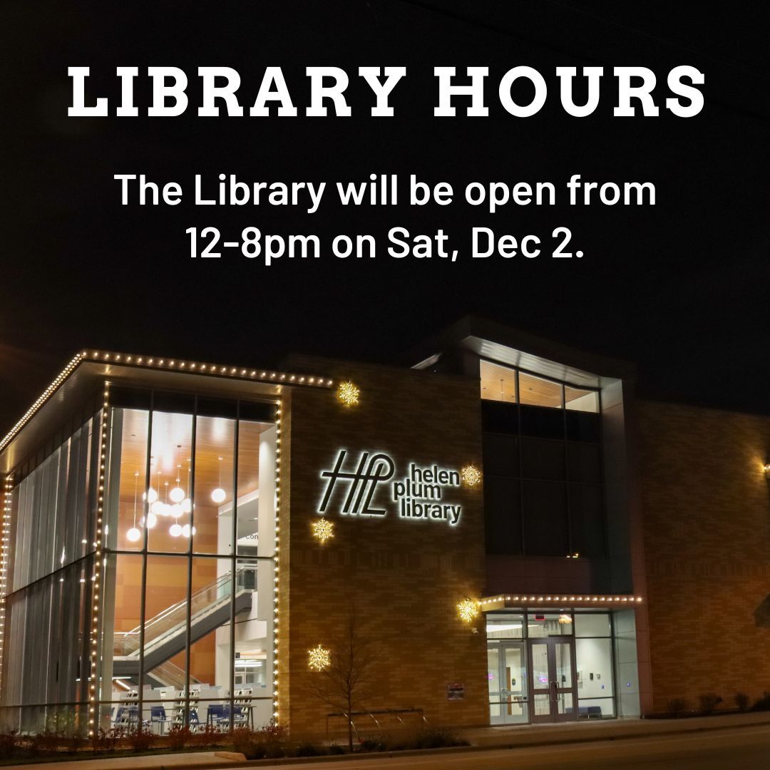 Helen Plum Library (@plumlib) on Twitter photo Friendly reminder that we are open for special hours from 12-8pm on Sat, Dec 2 as we celebrate Jingle Bell Jubilee! Hop on the trolley and visit us for a festive photobooth, music from the Eastwind Vocal Ensemble, and more! π Check out the schedule: bit.ly/3QzGmKo Friendly reminder that we are open for special hours from 12-8pm on Sat, Dec 2 as we celebrate Jingle Bell Jubilee! Hop on the trolley and visit us for a festive photobooth, music from the Eastwind Vocal Ensemble, and more! π Check out the schedule: bit.ly/3QzGmKo