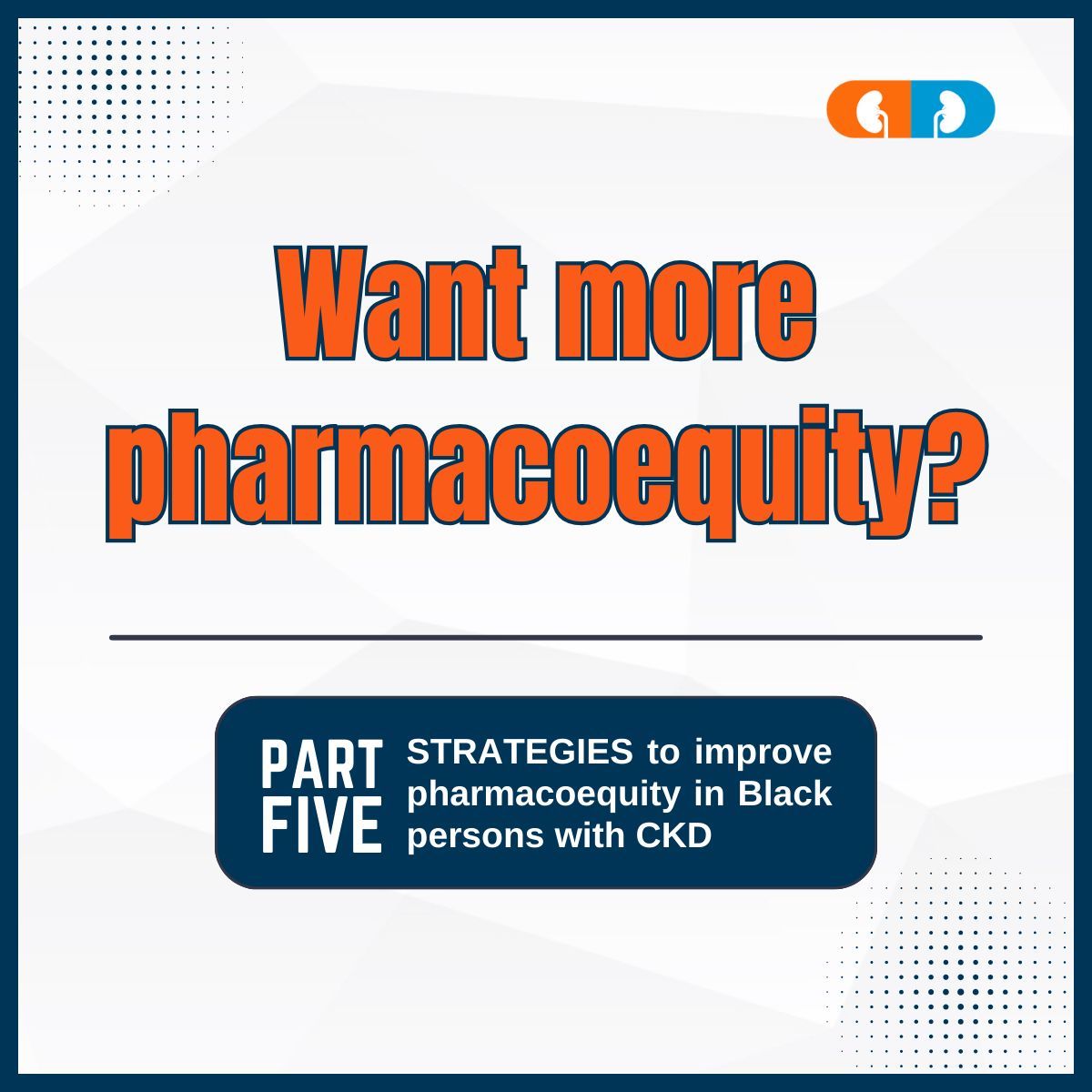Learn about STRATEGIES to improve pharmacoequity, overcome BARRIERS to access medications and utilize tools to improve medication use in Black persons with CKD.
🔗 FREE AKHOMM CE module: buff.ly/3MdaHxi 

#CKD #pharmacoequity
