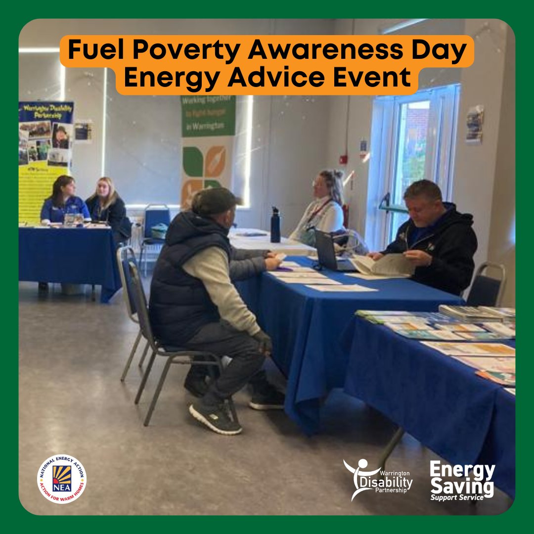 WDPcomms's tweet photo. Thank you to everyone who attended our #FuelPovertyAwarenessDay Energy Advice Event today and thank you to @NEA_UKCharity for supporting our event!
For FREE impartial high-quality energy advice contact our Advisors ☎️ 01925 240064 🖥️ https://t.co/MdTCW2FKP4
#Warrington #FPAD https://t.co/geZoOonzaQ