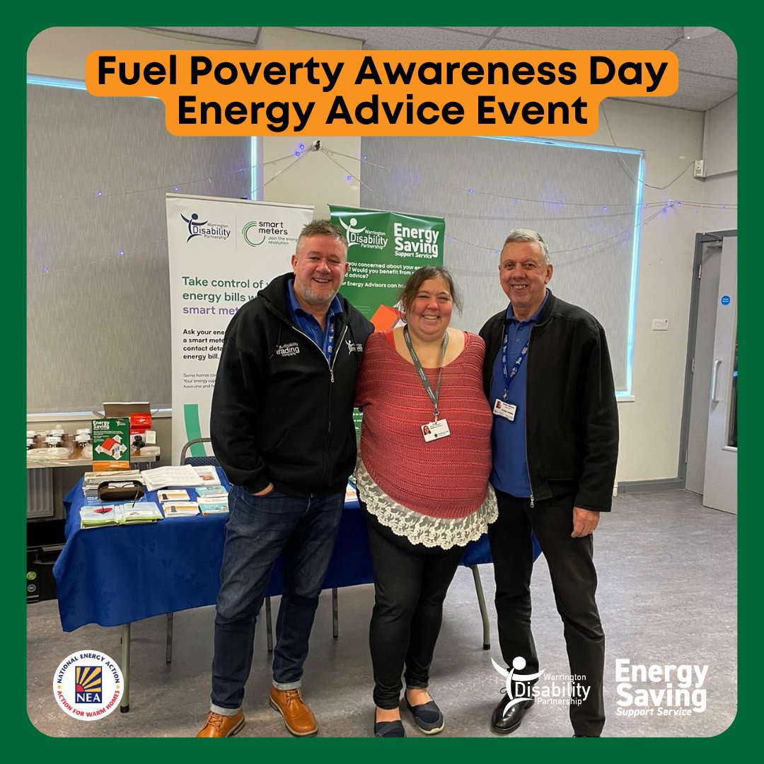 WDPcomms's tweet photo. Thank you to everyone who attended our #FuelPovertyAwarenessDay Energy Advice Event today and thank you to @NEA_UKCharity for supporting our event!
For FREE impartial high-quality energy advice contact our Advisors ☎️ 01925 240064 🖥️ https://t.co/MdTCW2FKP4
#Warrington #FPAD https://t.co/geZoOonzaQ
