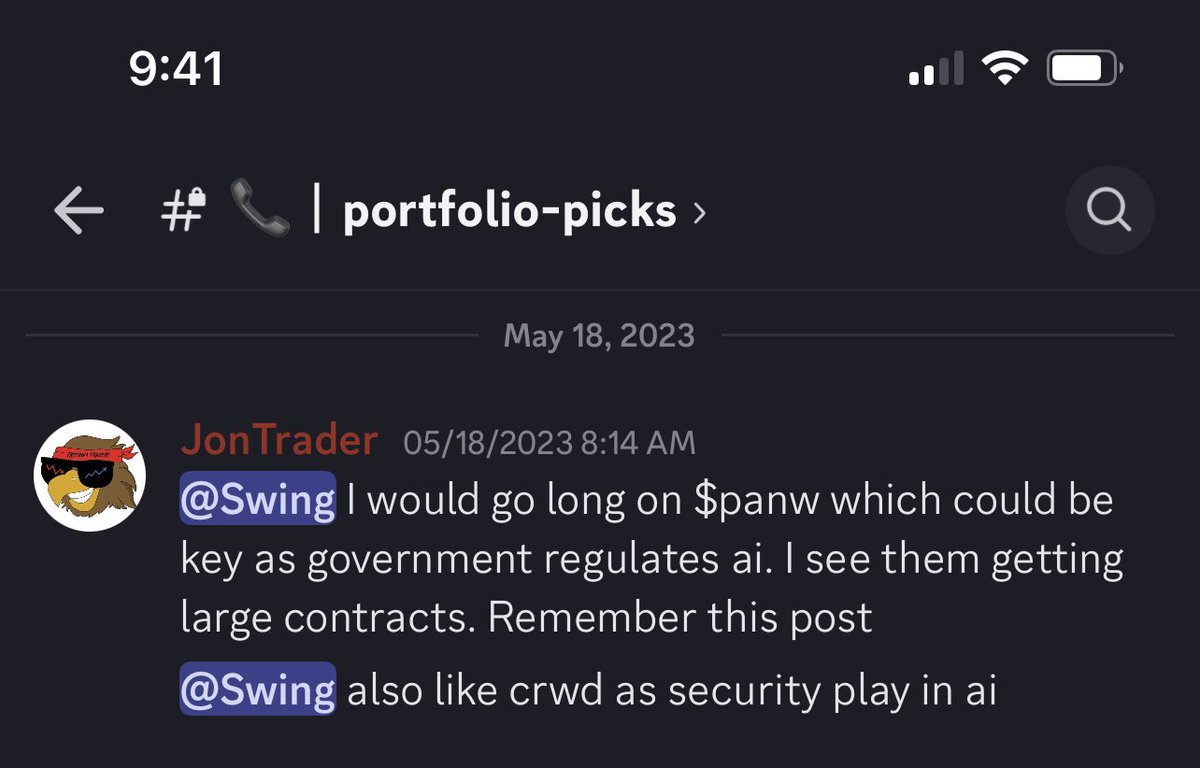 $panw $crwd UP ALMOST 100% SINCE ALERT