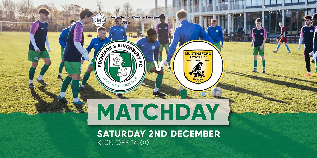 Next up we welcome @BuntTownFC to the home of @EdgwareFC Reserves for our next league match 🙌

🗓️ Saturday 2nd December
👕 Edgware & Kingsbury Reserves
🆚 Buntingford Town FC
🏟️ @oaklandscollege (AL4 0XS)
🕑 2pm kick off

#TheWares #Wares ⚽️💚🤍