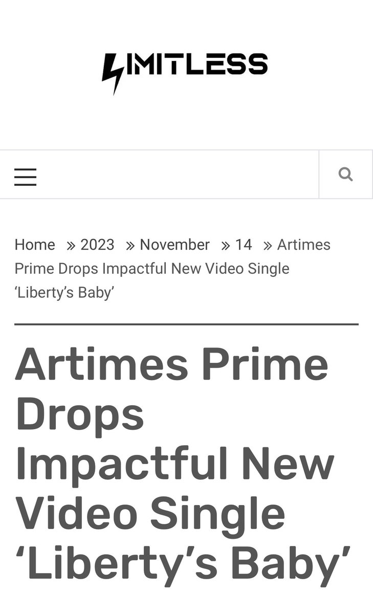 Artimes_Prime's tweet image. Ayyy let’s go #primetribe! Another article about the new single #LibertysBaby. This time we gotta give a huge shoutout to @wearelimitlessmagazine for the awesome write up! limitless-magazine.com/2023/11/14/art…