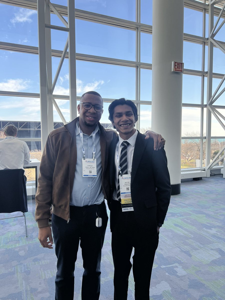 @farouk_dako being my absolute hype person and helping make all of this possible! Can’t ask for better mentors. #RSNA2023