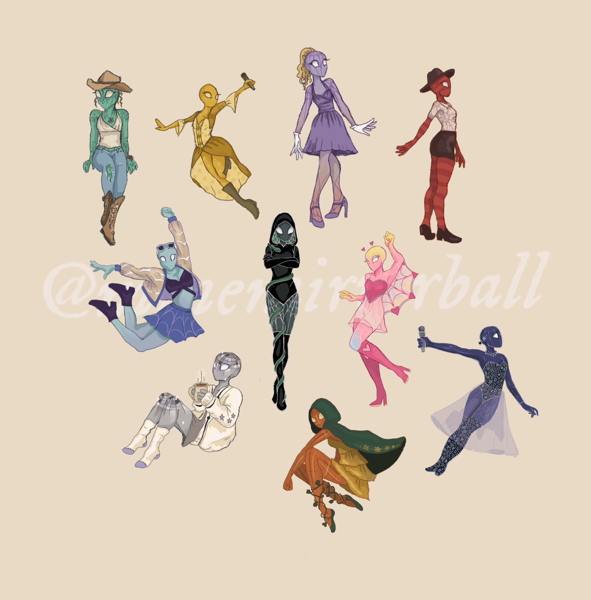 the power of hyperfixation brain is all the ts eras as spider-sonas