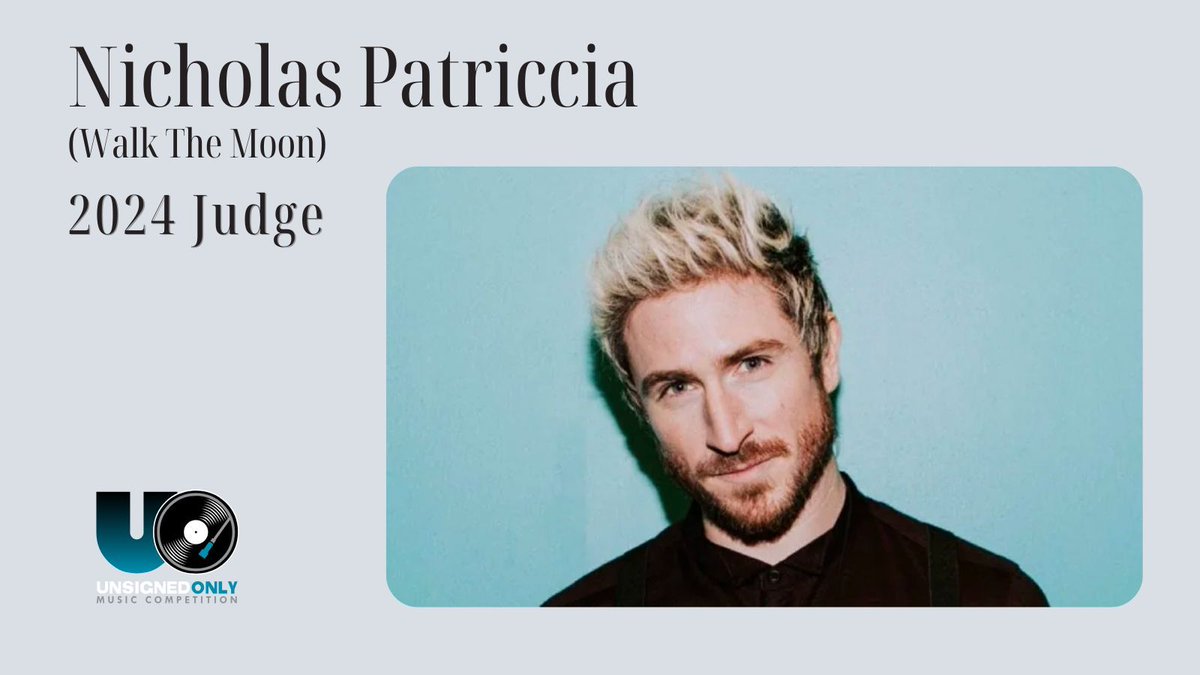 UnsignedOnly's tweet image. Join us in welcoming Nicholas Patriccia from WALK THE MOON as a judge for the 2024 competition year! 🎶 #WalkTheMoon #2024Competition #unsignedonly

Enter at buff.ly/3qfMgXN